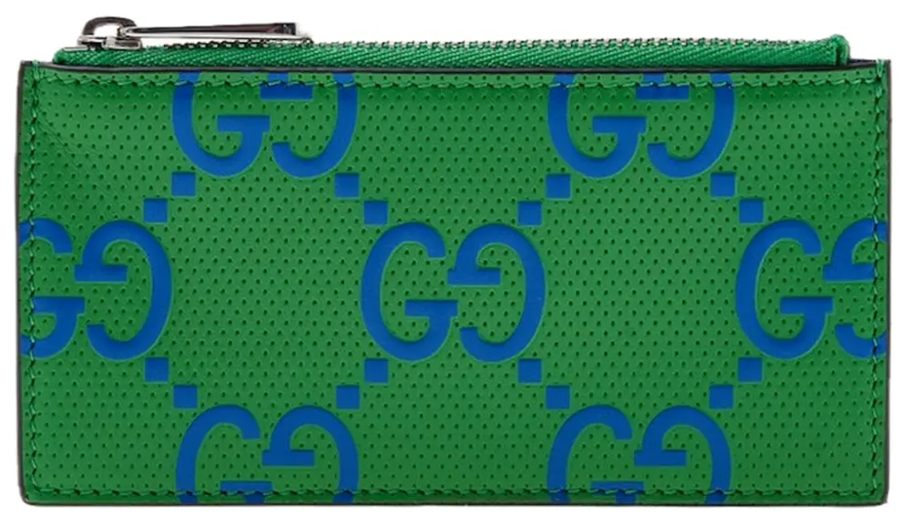 Ví Gucci Zipper Leather Card Holder 'Green' 725550-AABCZ-3148