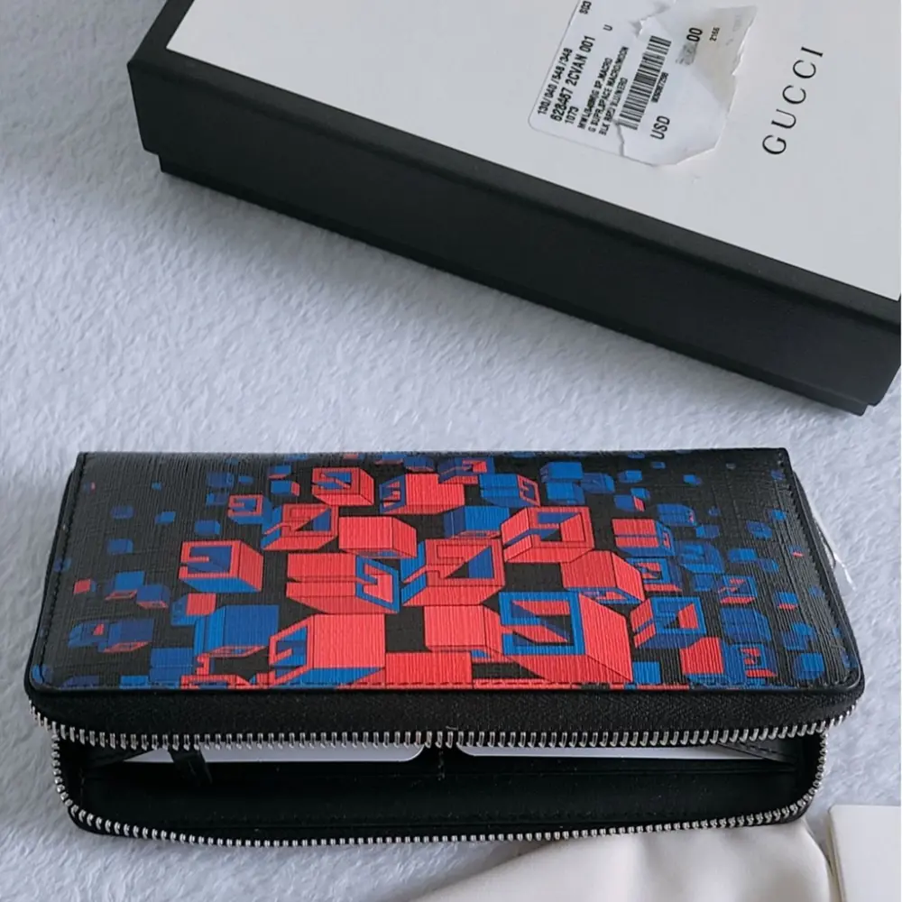 Ví Gucci Square G Space Print Zip Around Wallet 'Black' 628467-2CVAN-1073 - Ảnh 5