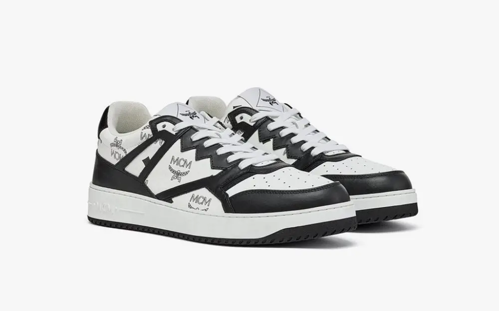 Giày MCM Neo Terrain Lo Sneakers in Visetos 'Black & white' MEXESAJ03BW042 - Ảnh 4
