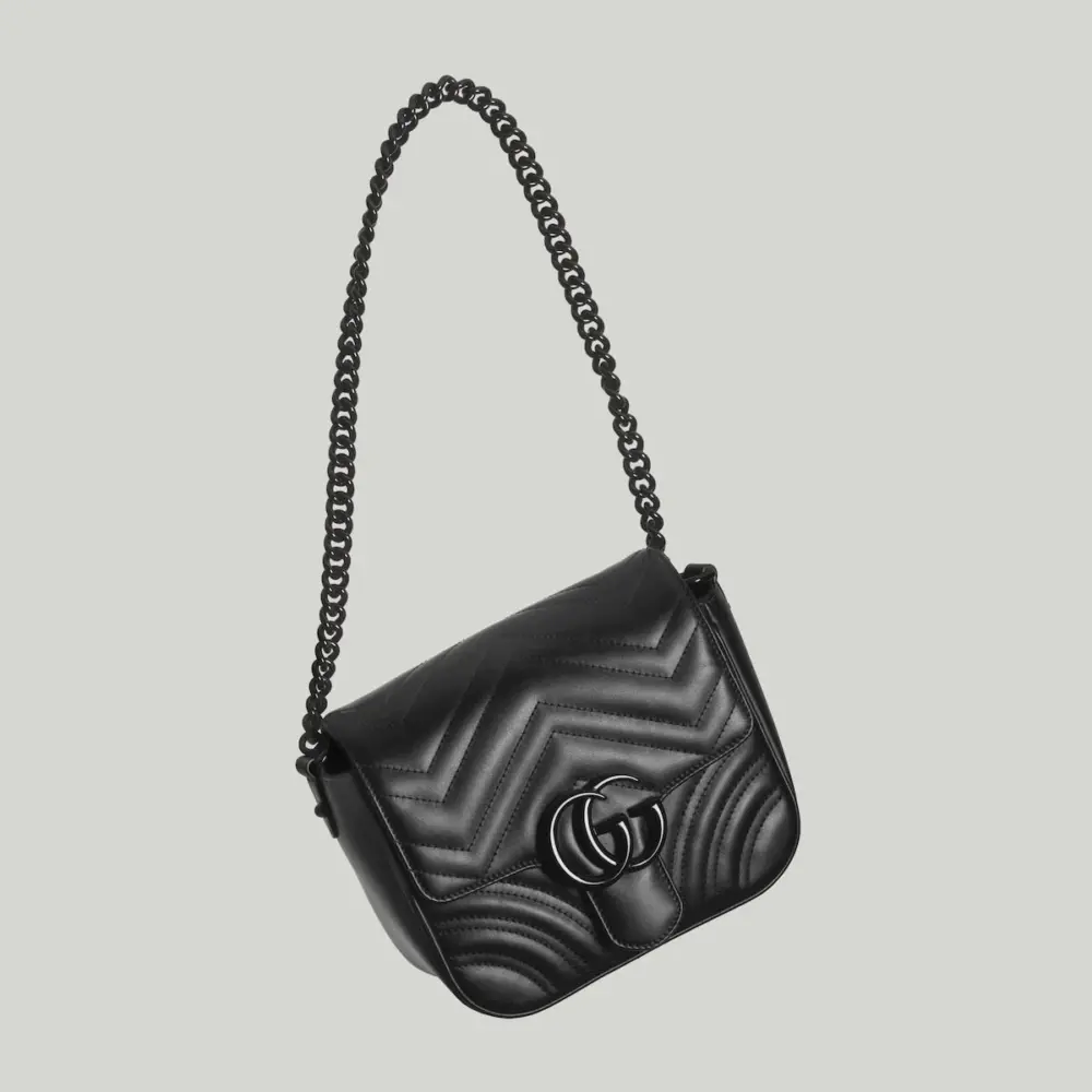 Túi Gucci GG Marmont Matelassé Shoulder Bag 'Black' 739681-AABS1-1000 - Ảnh 4