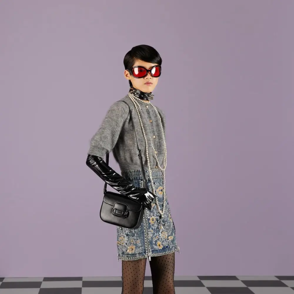 Túi Gucci Horsebit 1955 Small Shoulder Bag 'Black' 726226-AABE1-1060 - Ảnh 8