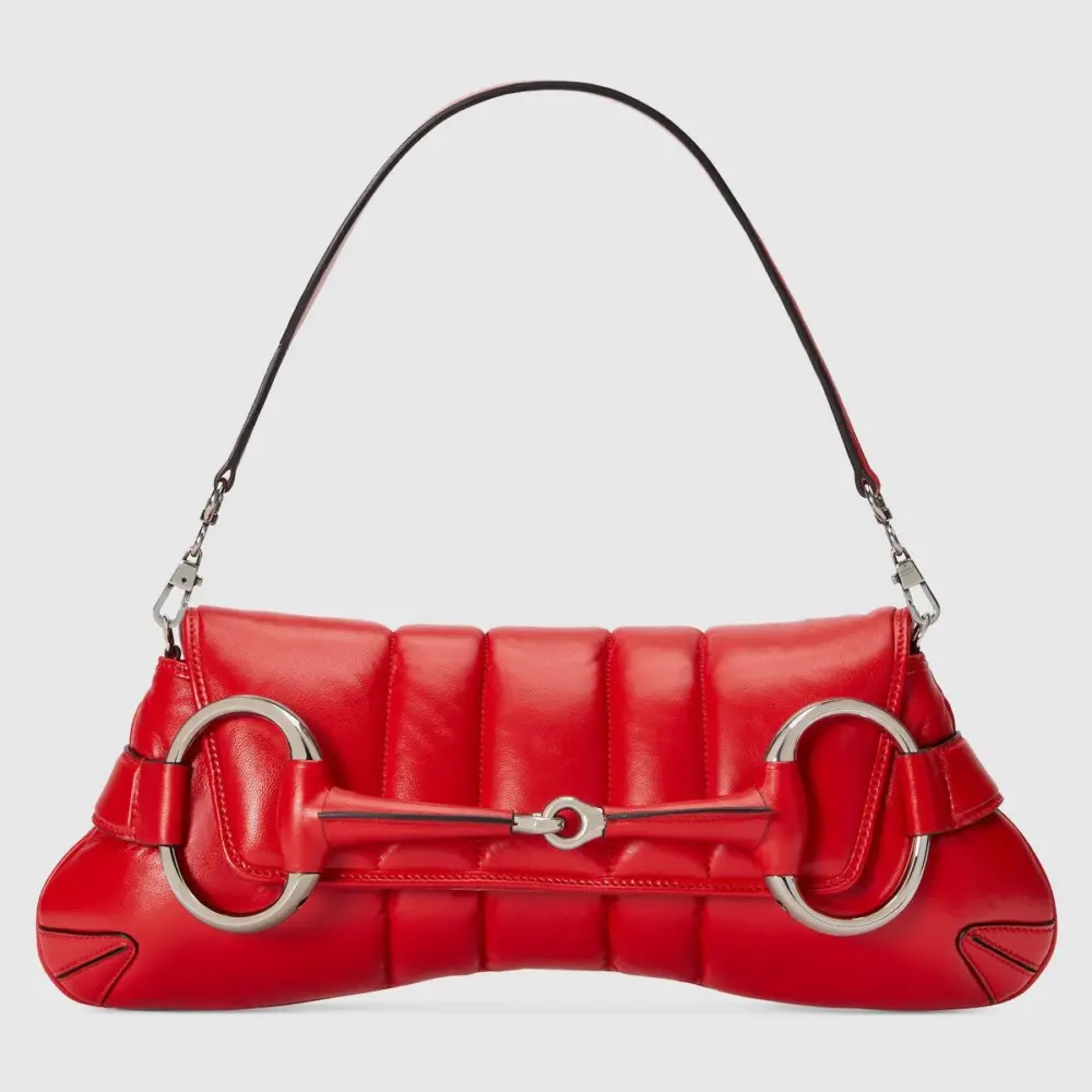 Túi Gucci Horsebit Chain Medium Shoulder Bag 'Red' 764255-AACU1-6404 - Ảnh 5