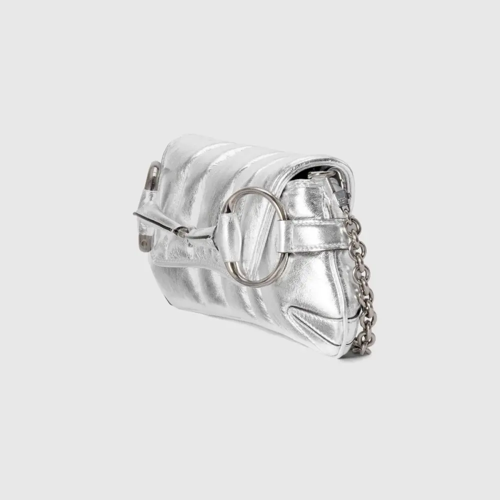 Túi Gucci Horsebit Chain Small Shoulder Bag 'Silver' 764339-AACY5-8106 - Ảnh 8