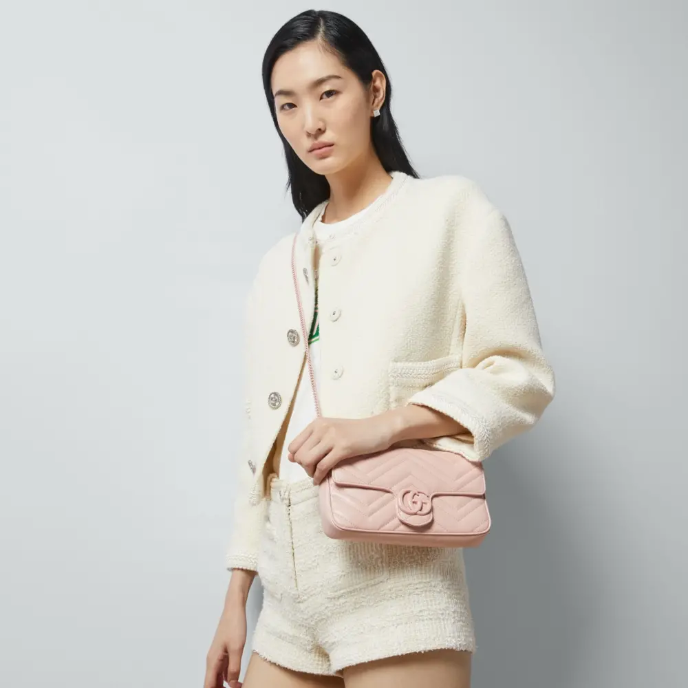 Túi Gucci GG Marmont Super Mini Bag 'Pink' 751526-AACX5-5945 - Ảnh 7