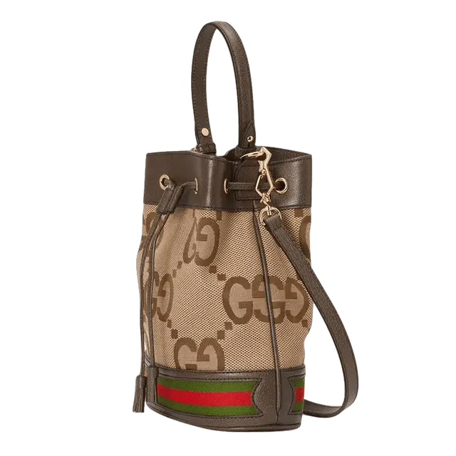 Alternative view of Túi Gucci Ophidia Small Jumbo GG Bucket Bag 'Camel Ebony' 550621-UKMJG-2570
