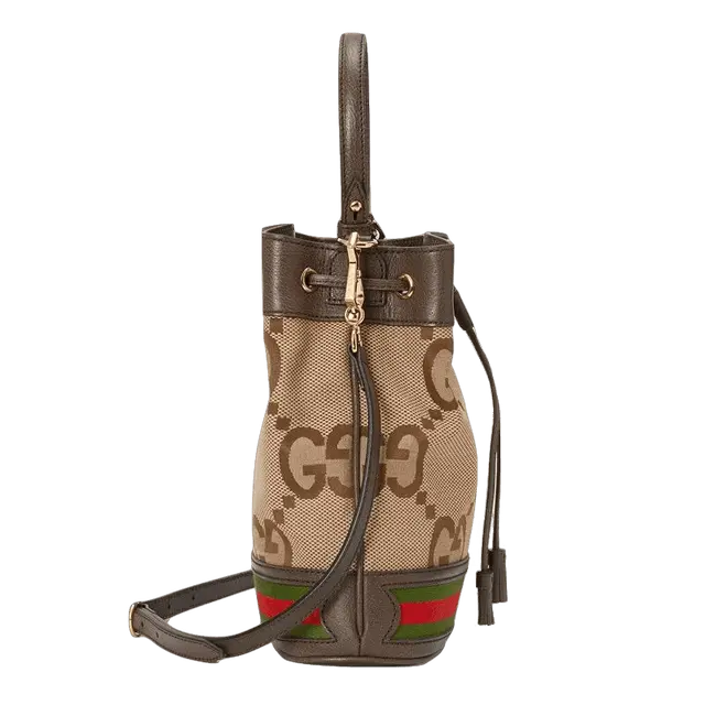 Túi Gucci Ophidia Small Jumbo GG Bucket Bag 'Camel Ebony' 550621-UKMJG-2570 - Ảnh 4