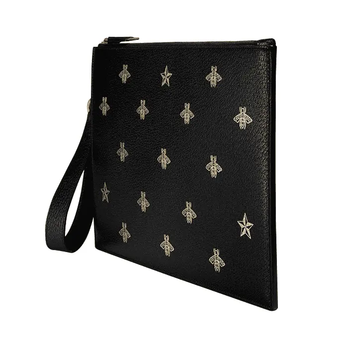 Túi Gucci Bee Star Leather Pouch 'Black' 495066-DJ2KT-8474 - Ảnh 5