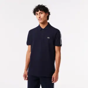 Alternative view of Áo Lacoste Logo Stripe Stretch Cotton ‘Navy’ PH5075-51-166