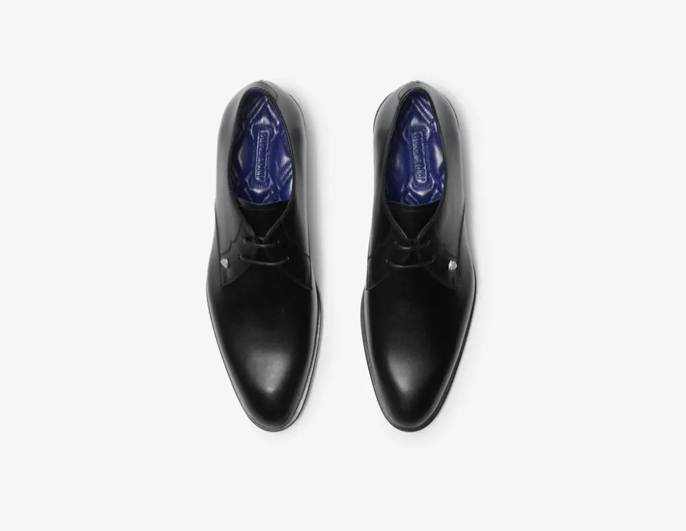 Giày Burberry Leather Carlyle Derby Shoes ‘Black’ 81013881 - Ảnh 4