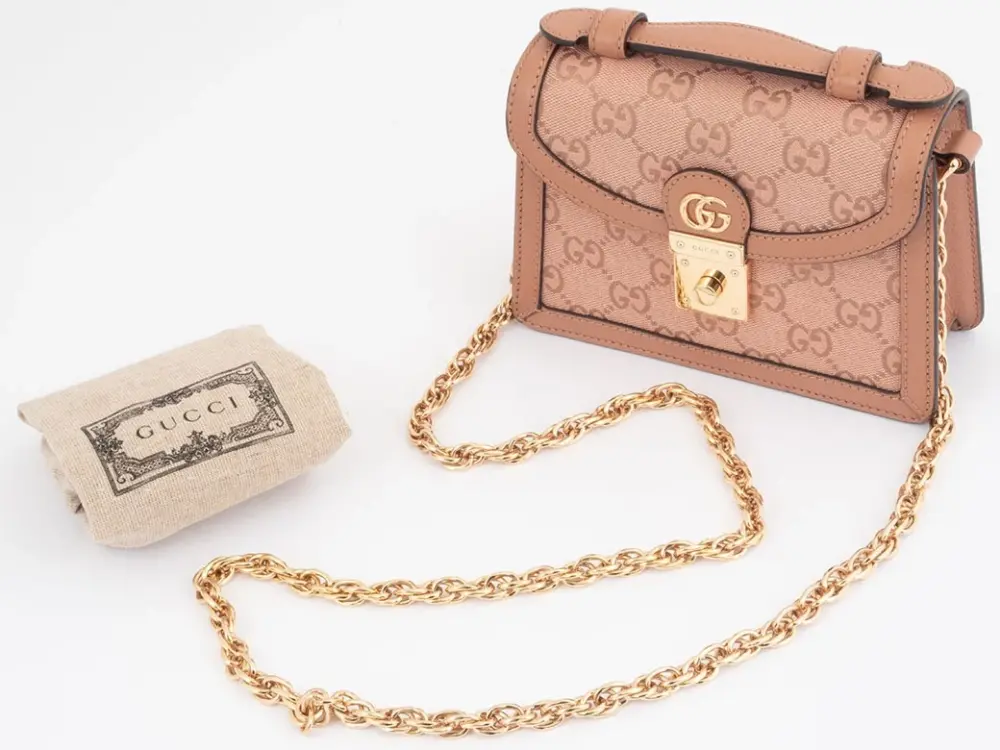 Túi Gucci GG Canvas 2WAY Hand Chain Shoulder Bag 'Pink' 696180-FACC5-5748 - Ảnh 10
