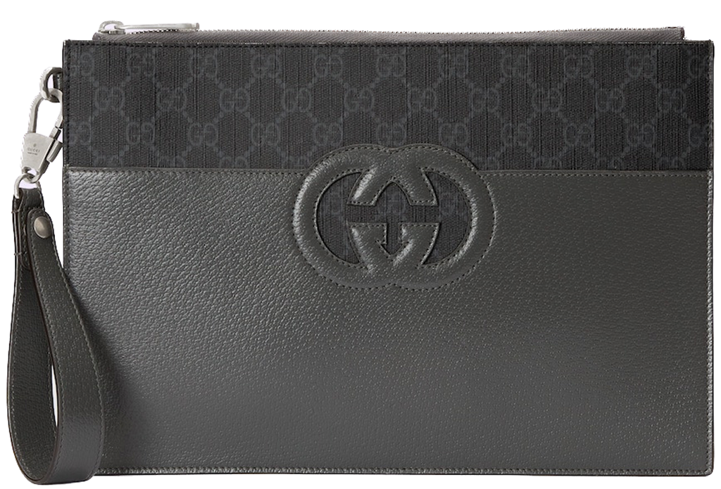 Túi Nam Gucci Pouch With Cut-out Interlocking G 'Black' 723320-K9GSN-1151