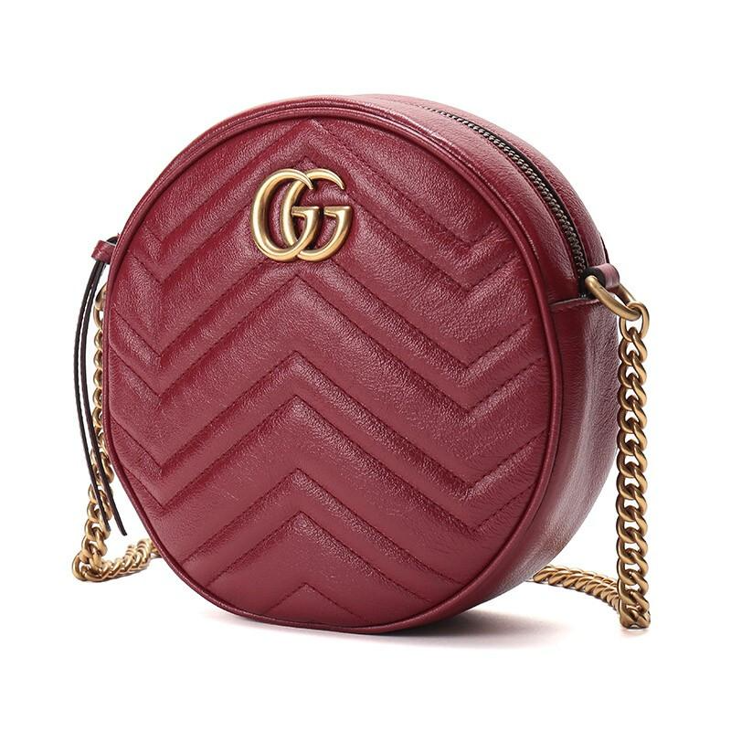 Túi Gucci GG Marmont Mini Round Shoulder 'Red' 550154-0OLET-6438 - Ảnh 4