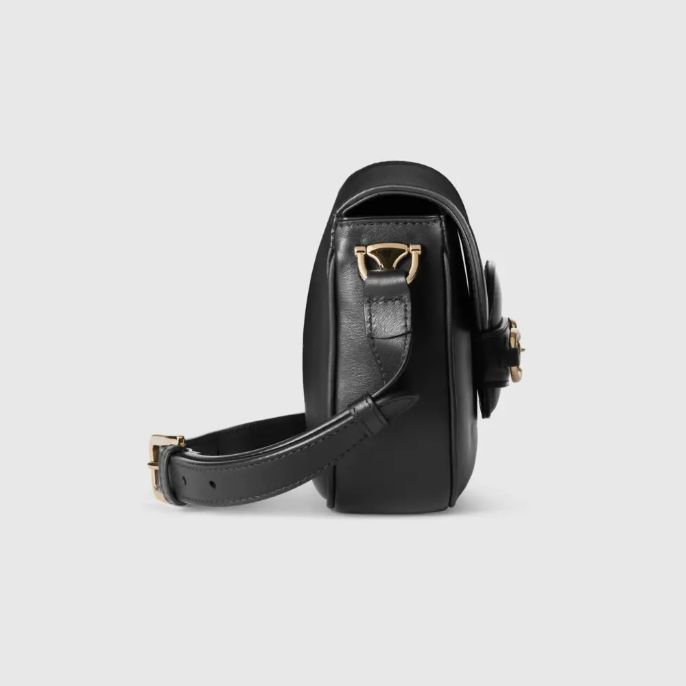 Túi Gucci Horsebit 1955 Soft Mini Shoulder Bag 'Black' 815205-AAEFH-1000 - Ảnh 4