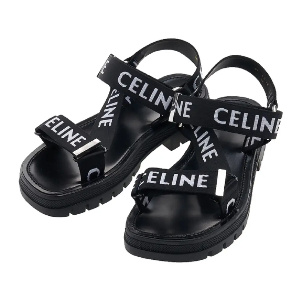 Dép Celine Leo Strappy 'Black White' 346742208C-38AW - Ảnh 5