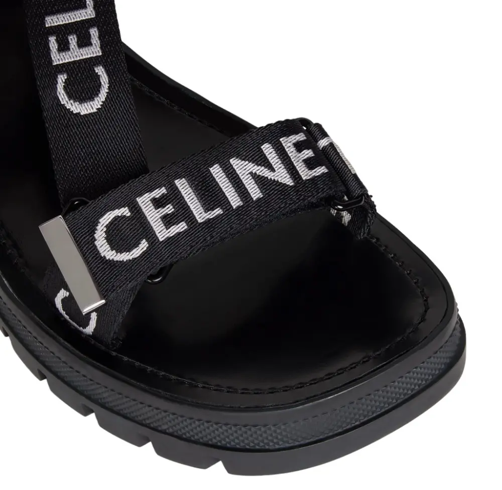 Dép Celine Leo Strappy 'Black White' 346742208C-38AW - Ảnh 4