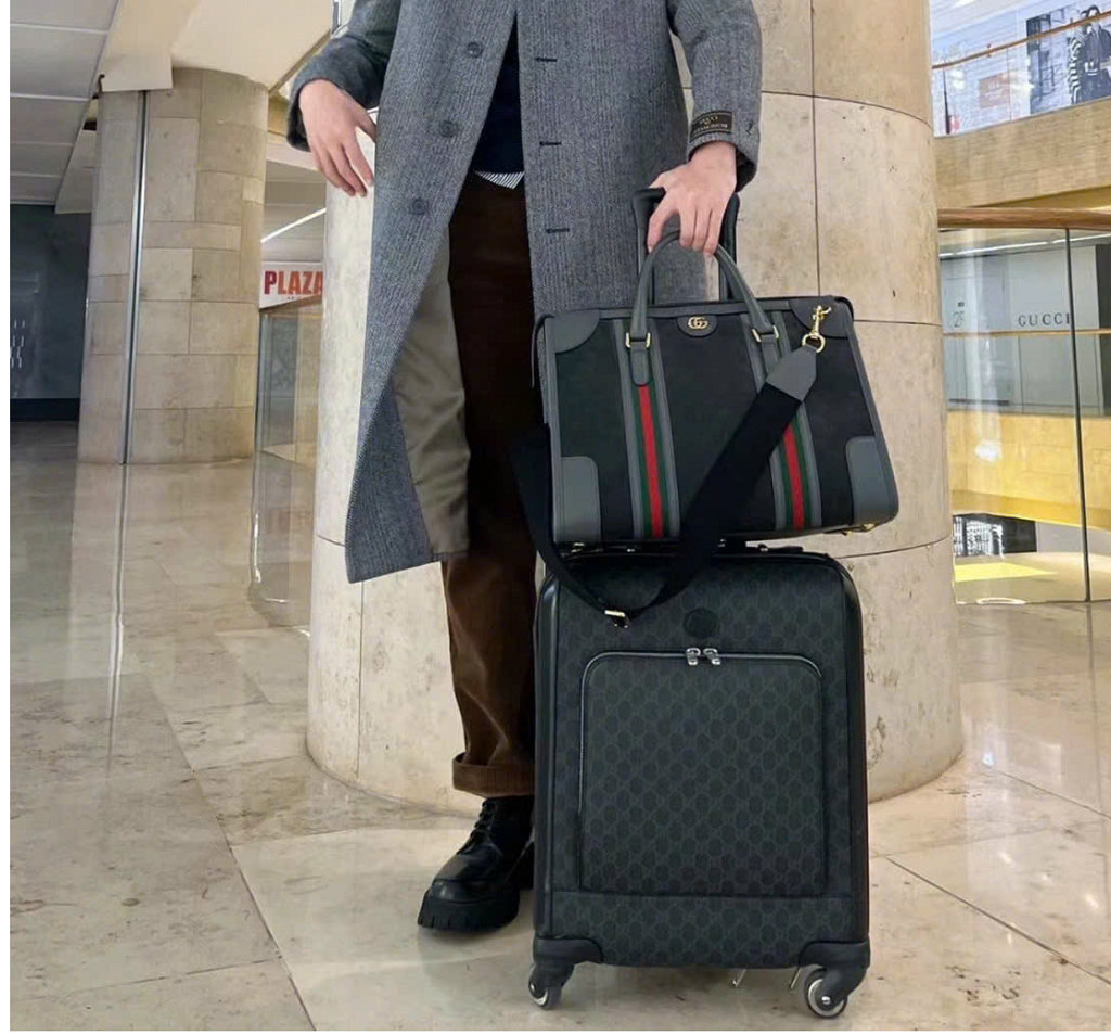 Túi Gucci Bauletto Extra Large Duffle Bag 'Black' 715773-FAARB-1048 - Ảnh 3