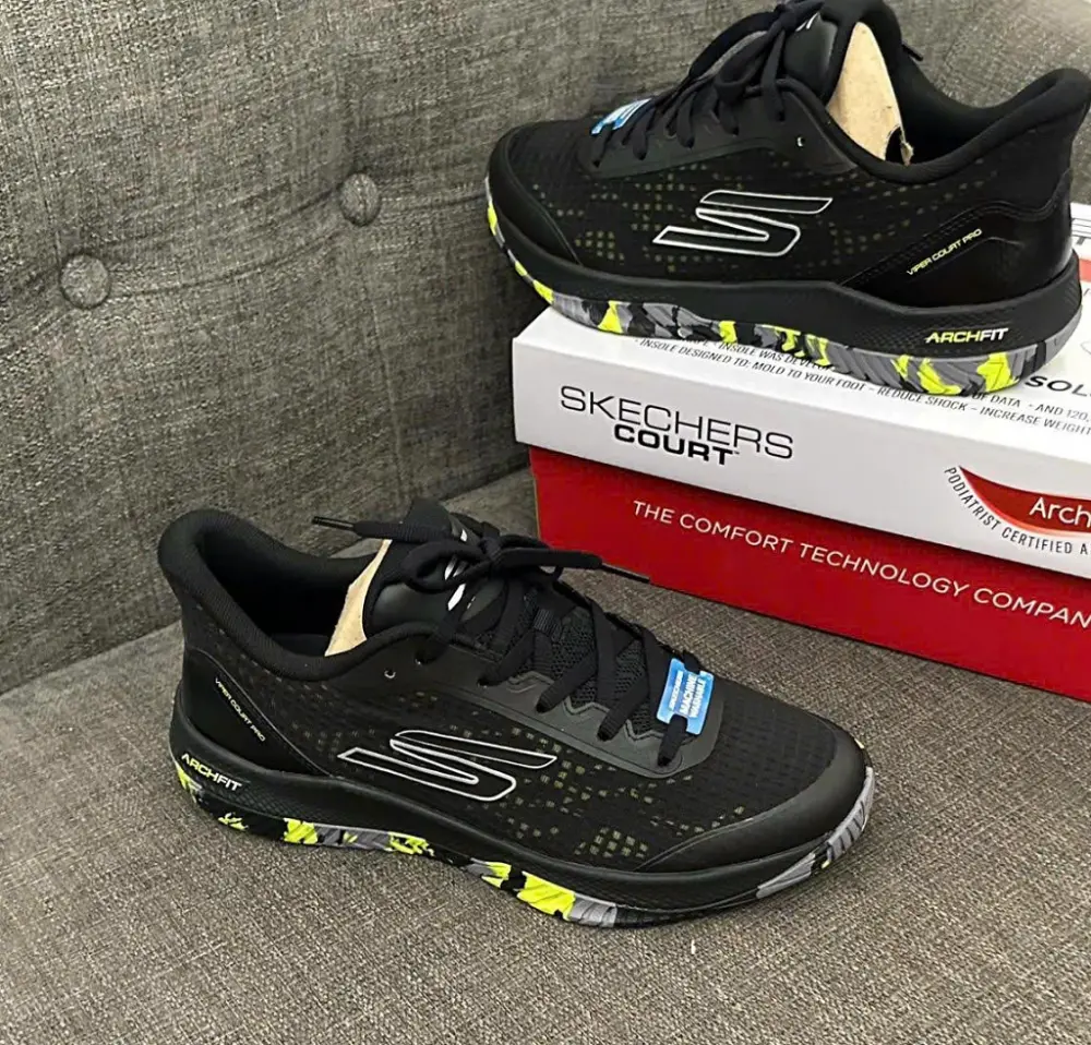 Giày Skechers Go Pickleball ‘Black Green’ 246069C-BLK - Ảnh 4