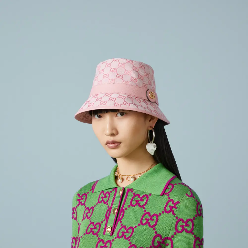 Mũ Gucci Canvas Bucket Hat 'Pink' 748476-4HG62-5872 - Ảnh 4