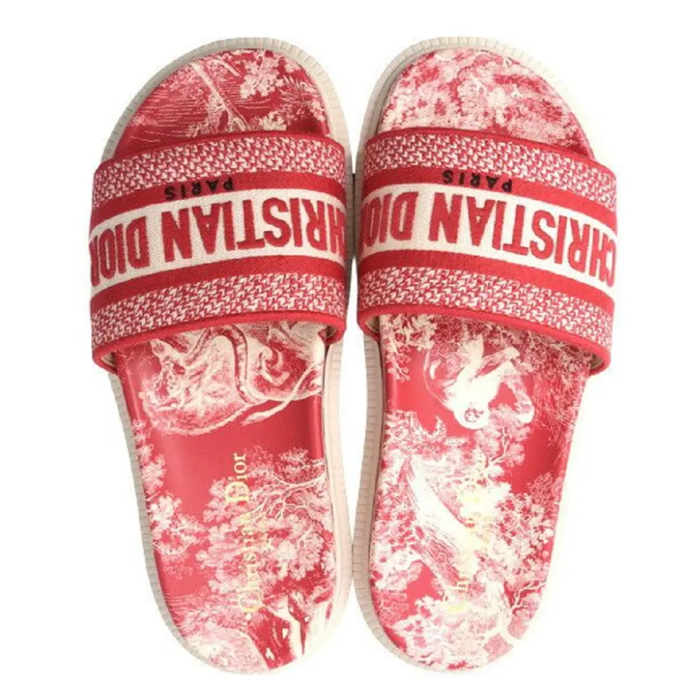 Dép Dior Dway Mule Embroidery Sandals 'Red' B0BNM5XWLV - Ảnh 5