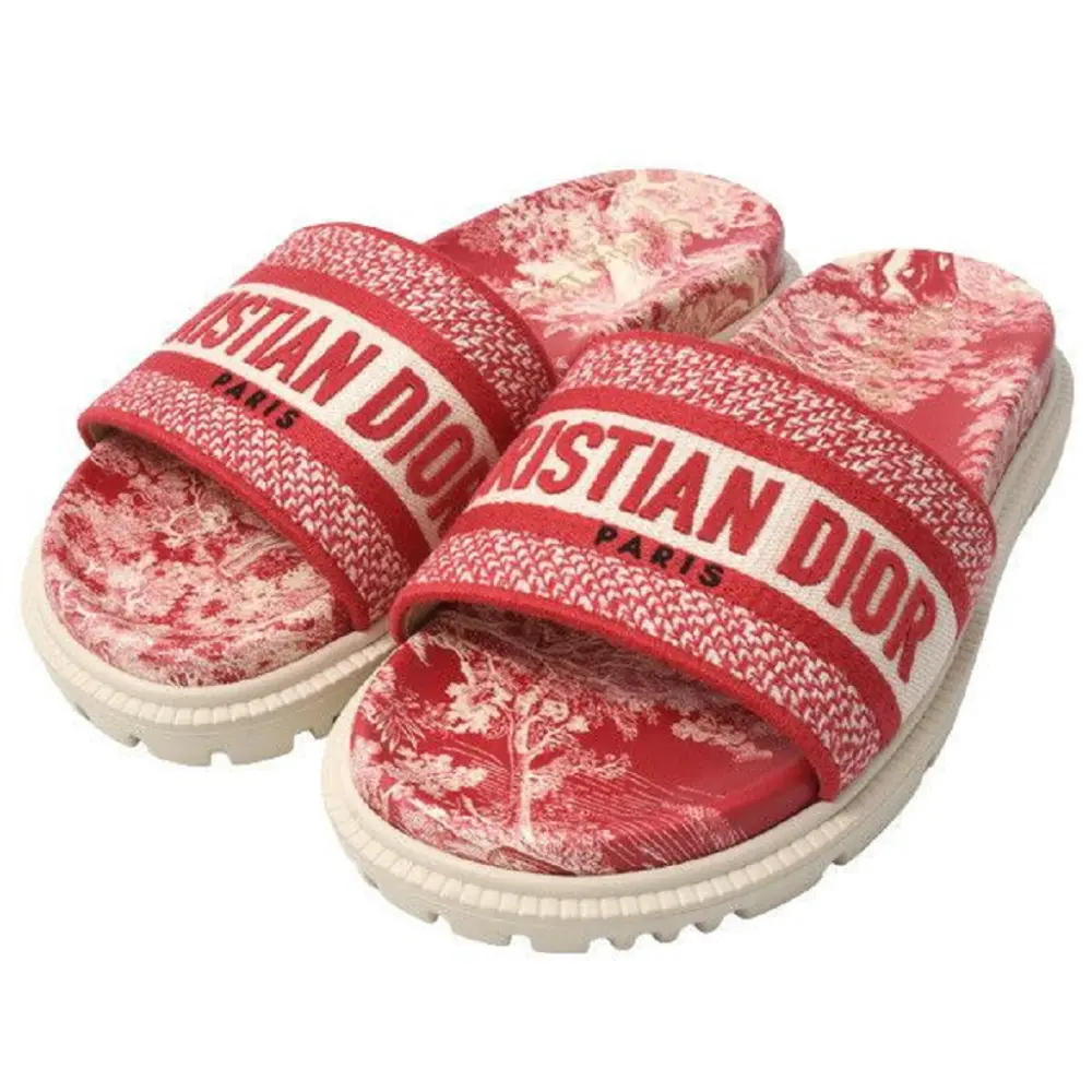 Dép Dior Dway Mule Embroidery Sandals 'Red' B0BNM5XWLV - Ảnh 4