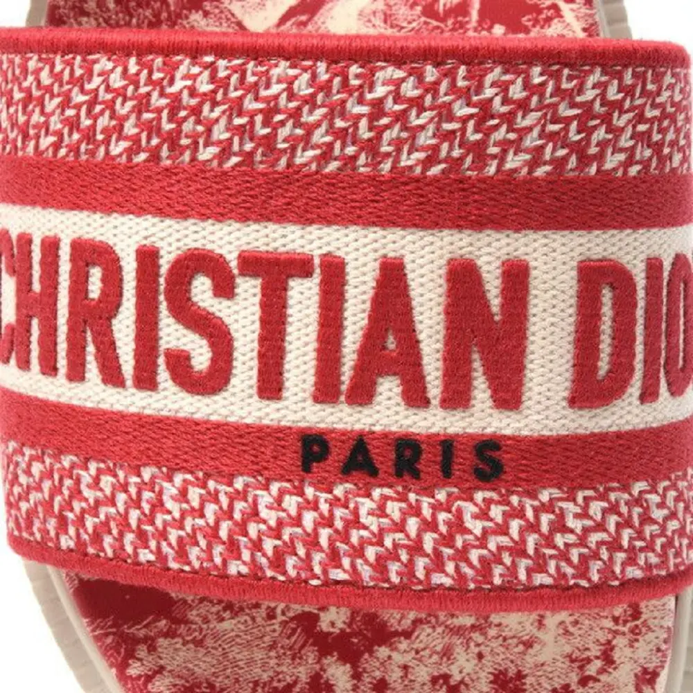 Dép Dior Dway Mule Embroidery Sandals 'Red' B0BNM5XWLV - Ảnh 3