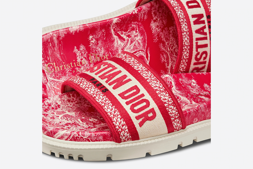 Alternative view of Dép Dior Dway Mule Embroidery Sandals 'Red' B0BNM5XWLV