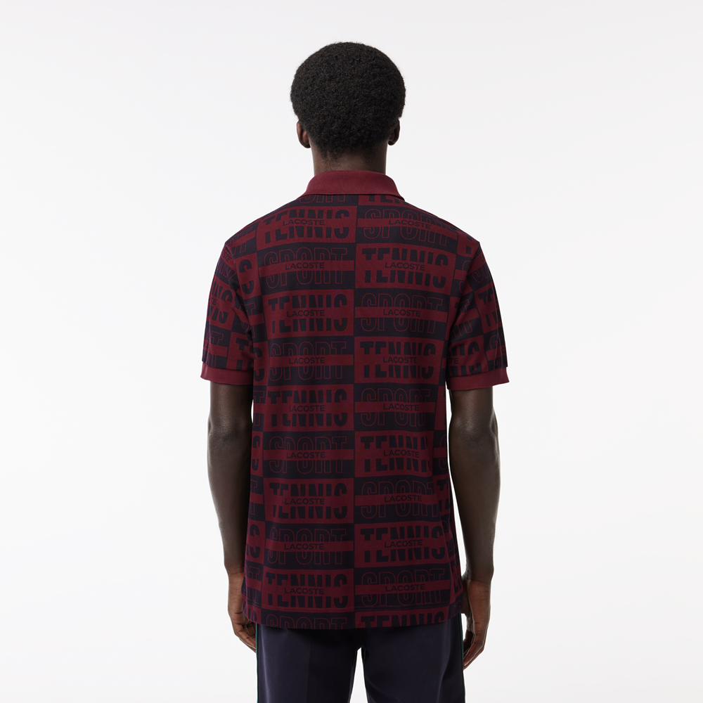 Áo Lacoste Two Tone Badge Print Polo ‘Bordeaux’ PH2057-51-YUP - Ảnh 4