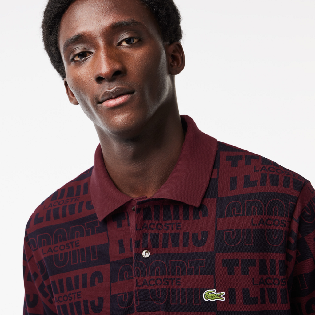 Áo Lacoste Two Tone Badge Print Polo ‘Bordeaux’ PH2057-51-YUP - Ảnh 3