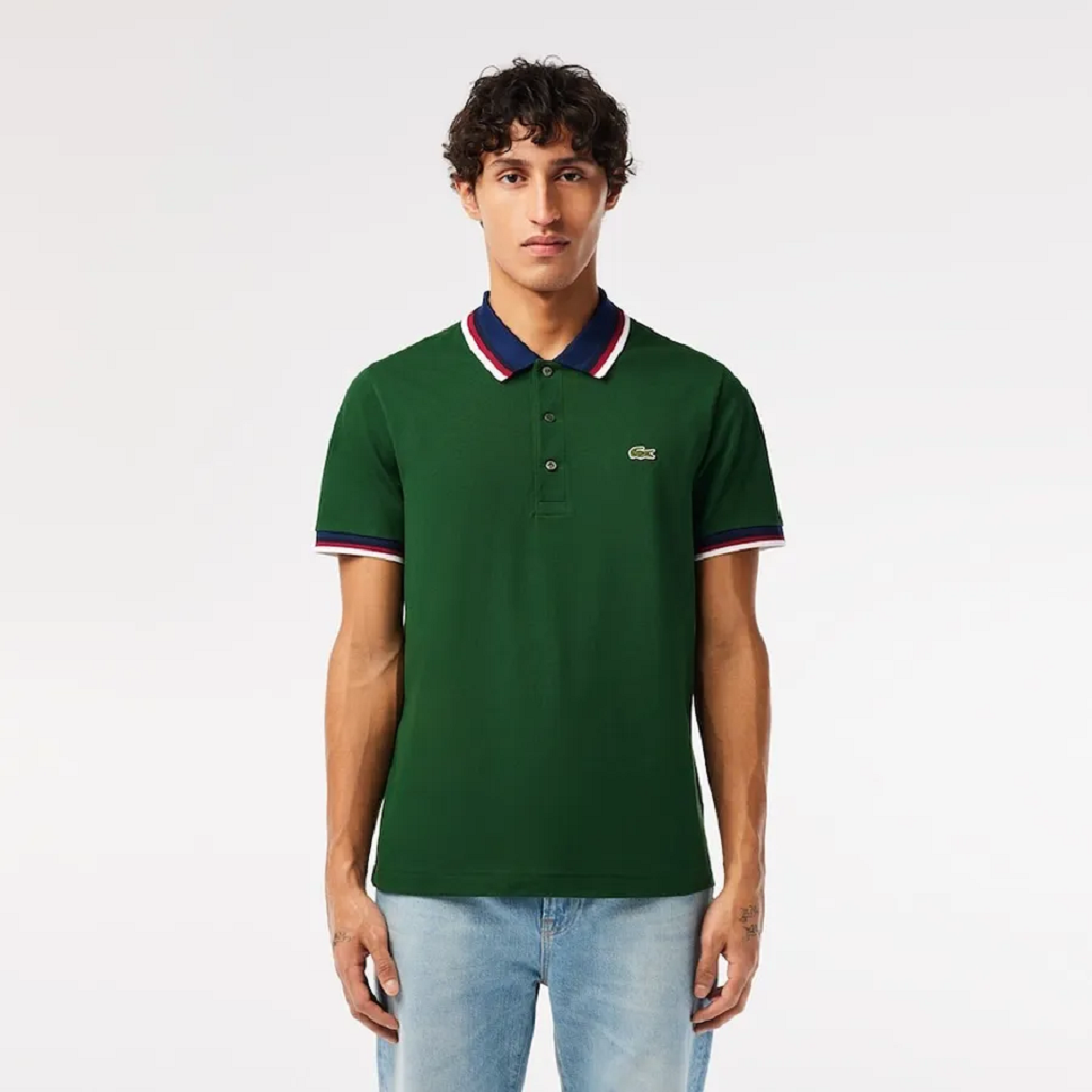 Áo Lacoste Stretch Color-Block Collar Cuffs ‘Green’ PH3461-10-132 - Ảnh 4