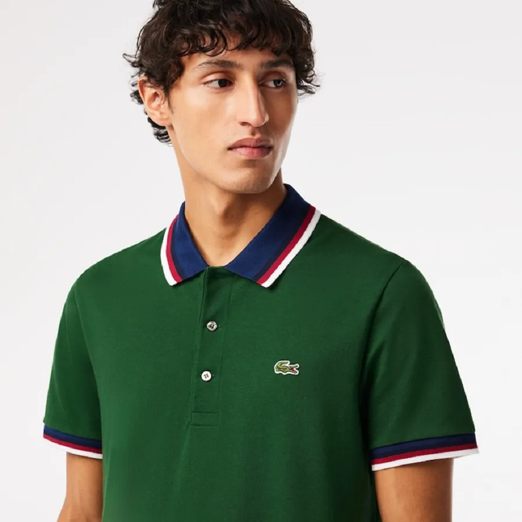 Áo Lacoste Stretch Color-Block Collar Cuffs ‘Green’ PH3461-10-132 - Ảnh 3