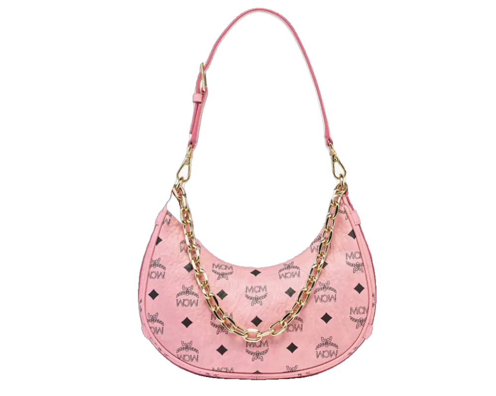 Túi MCM Aren Crescent Hobo Bag in Visetos 'Soft Pink' MWHFATA02PZ001