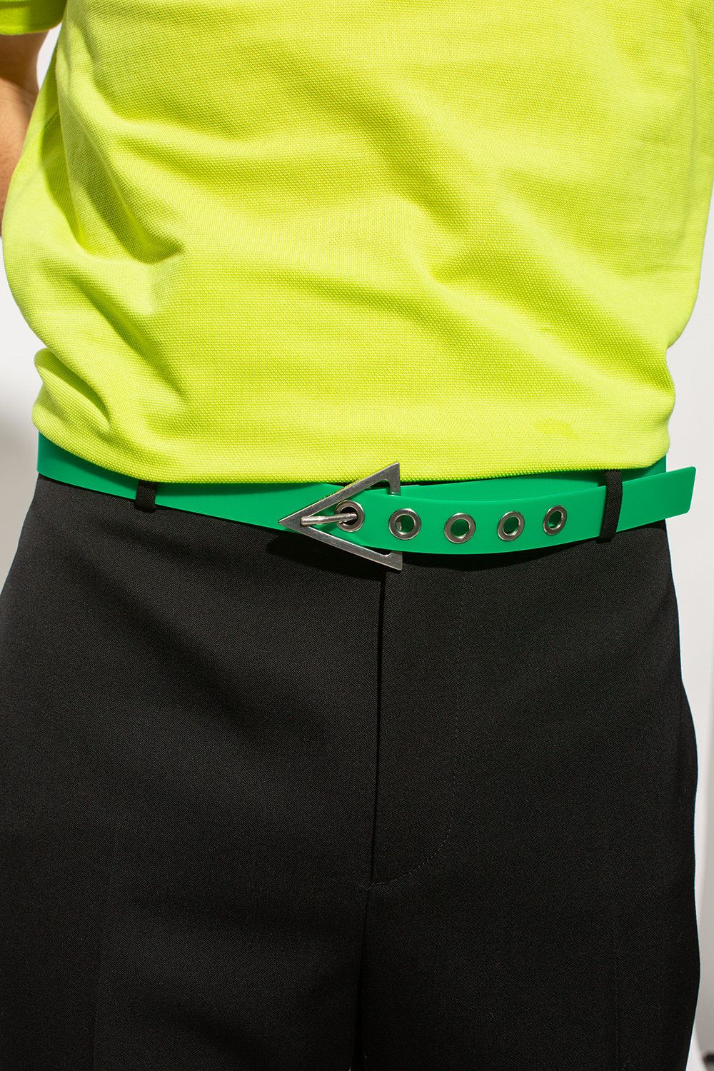 Alternative view of Thắt Lưng Nam Bottega Veneta Triangle Buckle Belt 'Green' 691010-V1RT0-3724