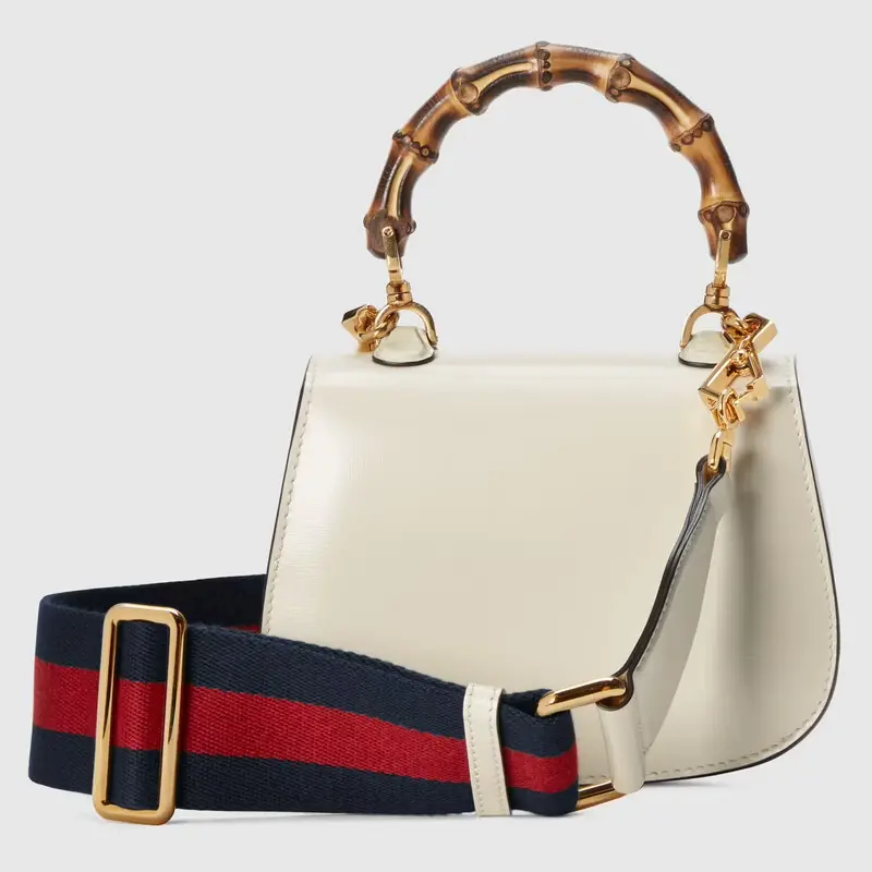 Túi Gucci Mini Top Handle With Bamboo 'White Leather' 686864-10ODT-8454 - Ảnh 6