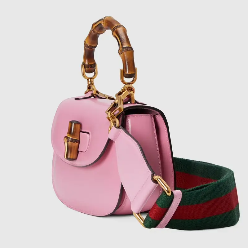 Túi Gucci Mini Top Handle With Bamboo 'Pink Leather' 686864-10ODT-5467 - Ảnh 3