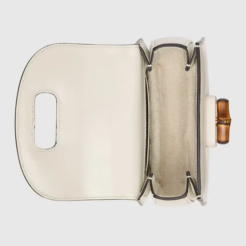 Túi Gucci Mini Top Handle With Bamboo 'White Leather' 686864-10ODT-8454 - Ảnh 3