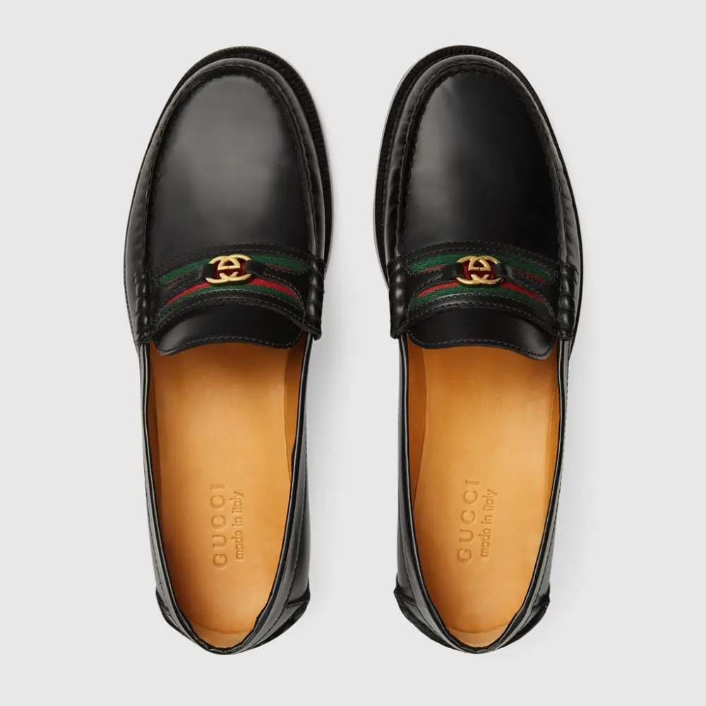 Giày Nam Gucci Loafer With Interlocking G 'Black' 644724-17X10-1060 - Ảnh 3