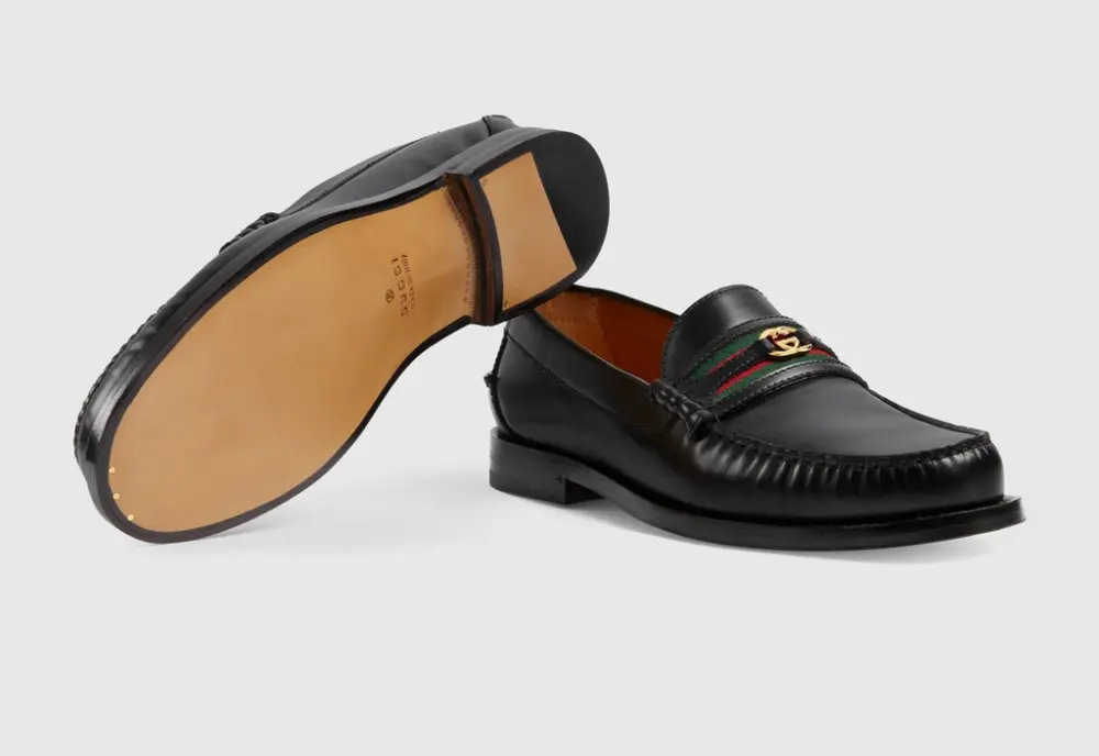 Giày Nam Gucci Loafer With Interlocking G 'Black' 644724-17X10-1060 - Ảnh 4