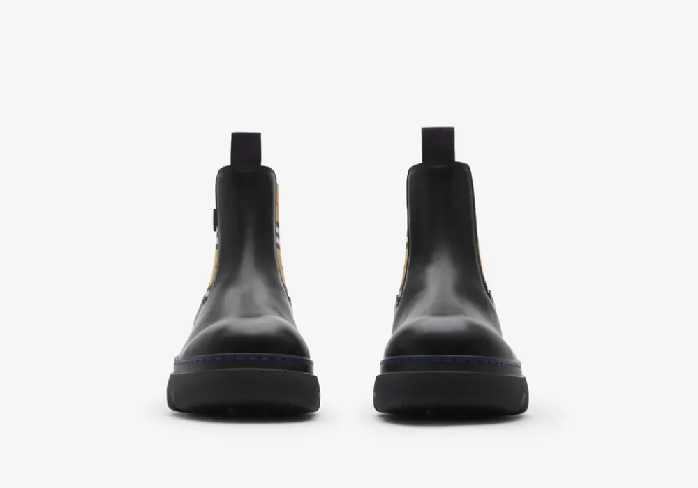 Giày Burberry Leather Creeper Low Chelsea Boots 'Black' 81051861 - Ảnh 4