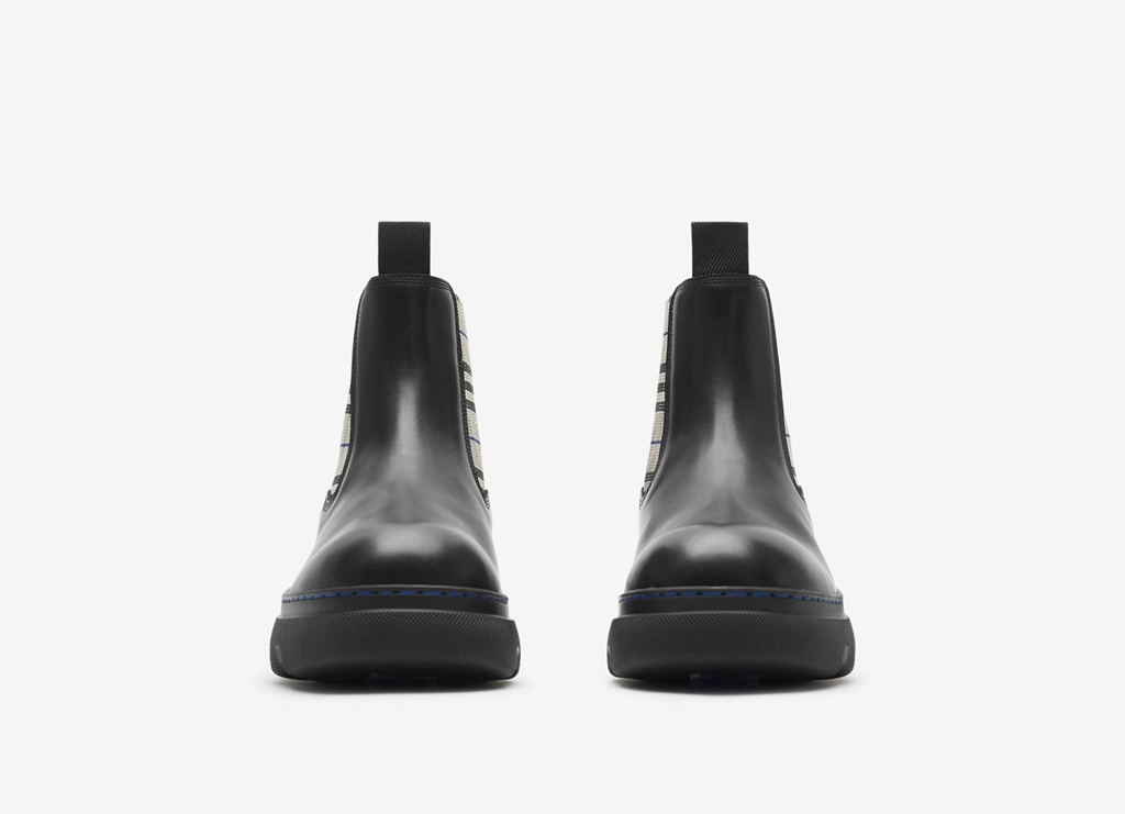 Giày Burberry Leather Creeper Low Chelsea Boots 'Black' 81022061 - Ảnh 4