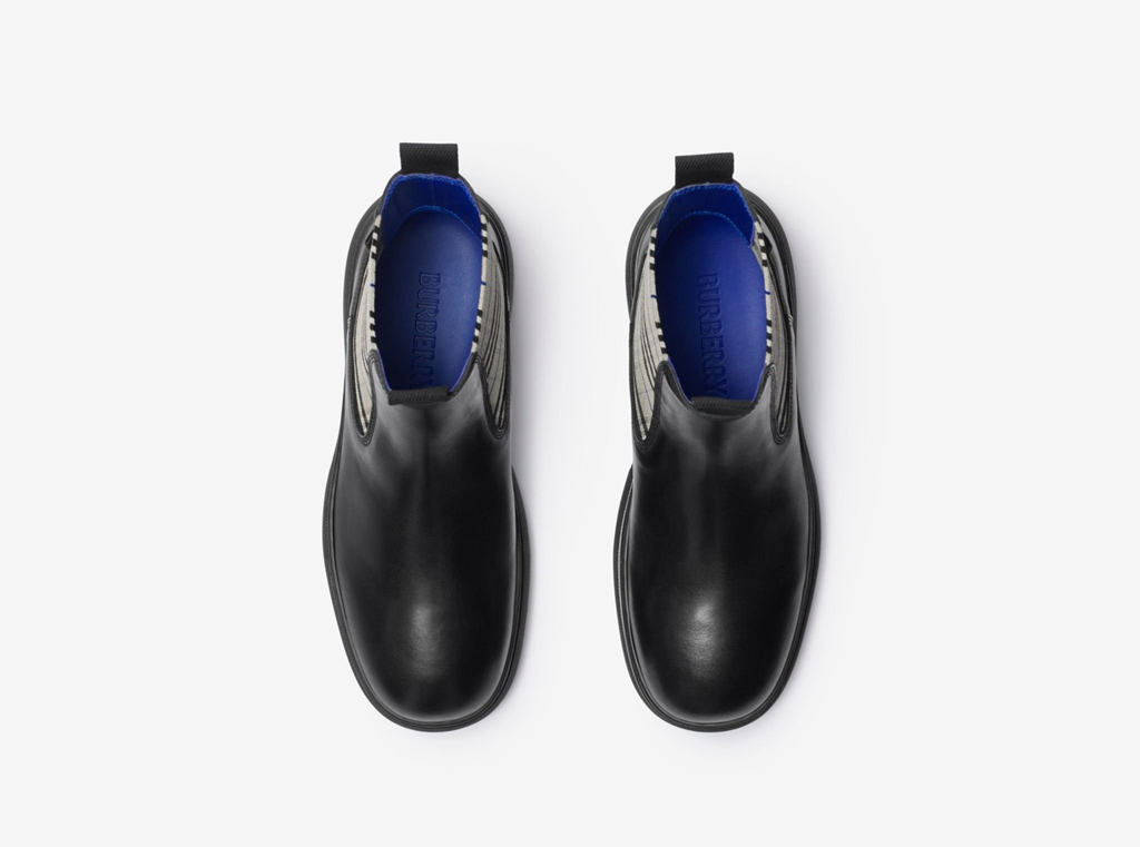 Giày Burberry Leather Creeper Low Chelsea Boots 'Black' 81022061 - Ảnh 5