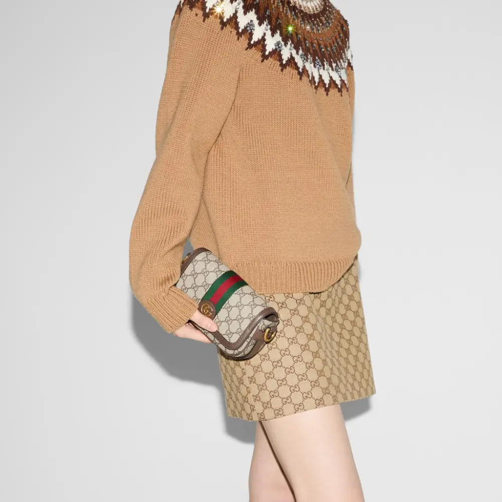 Alternative view of Túi Gucci Ophidia Super Mini Shoulder Bag 'Beige' 795466-FABIA-9741