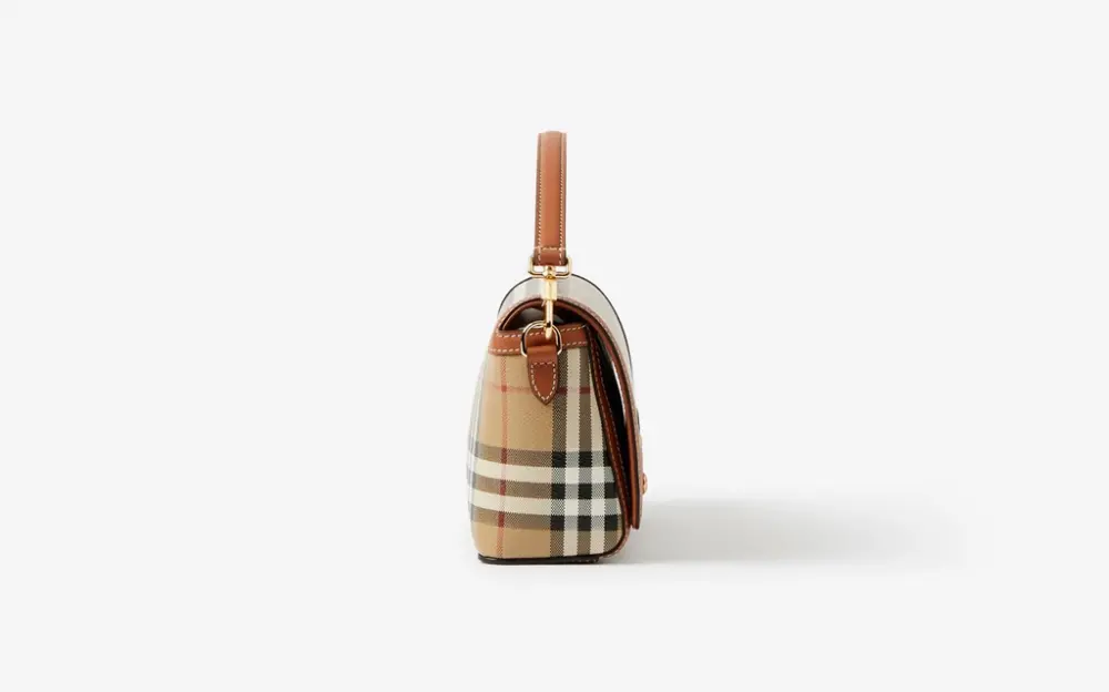 Alternative view of Túi Burberry Note Leather Check Handbag 'Briarwood' 80661651