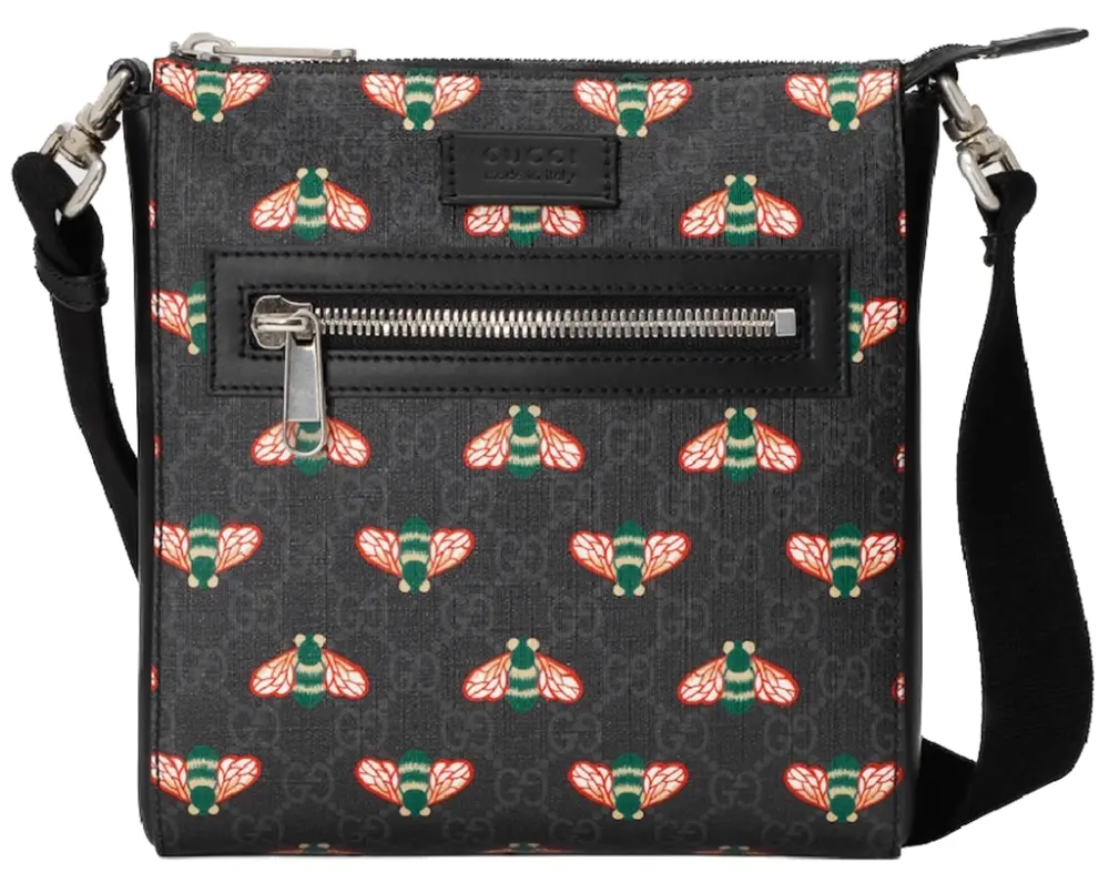 Túi Gucci Bestiary Messenger Bag With Bees ‘Black’ 681021-UIEBN-1058