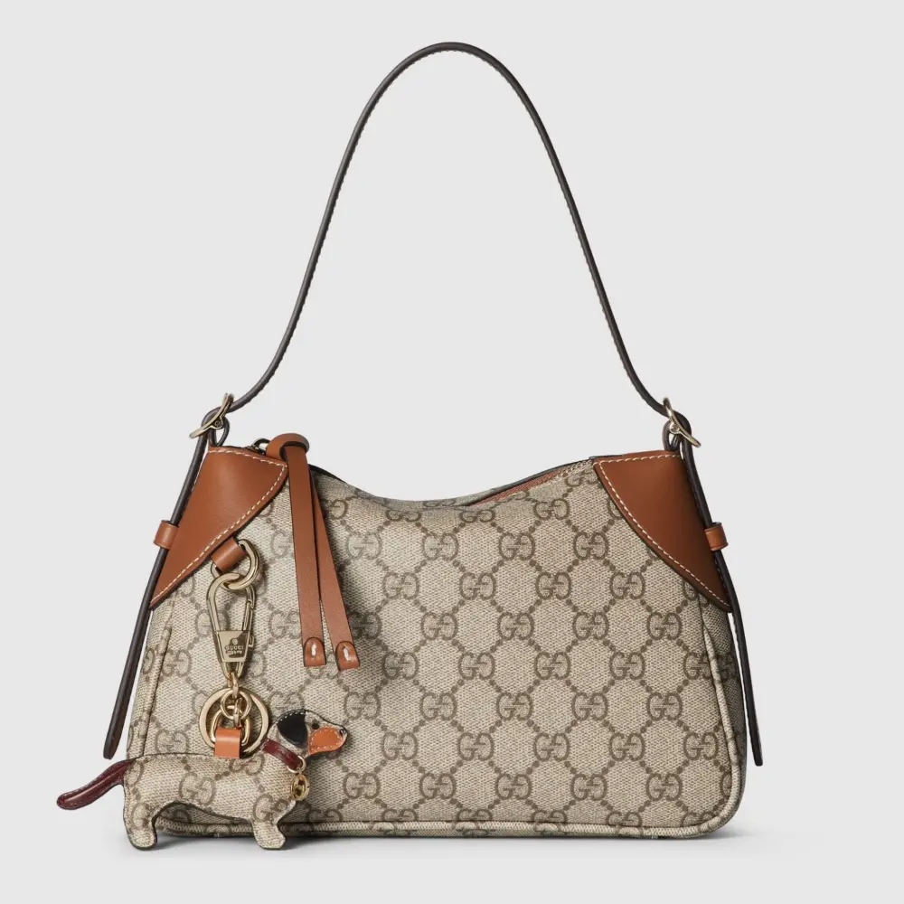 Túi Nữ Gucci GG Emblem Small Shoulder Bag 'Beige' 815218-FAEAA-9762 - Ảnh 4