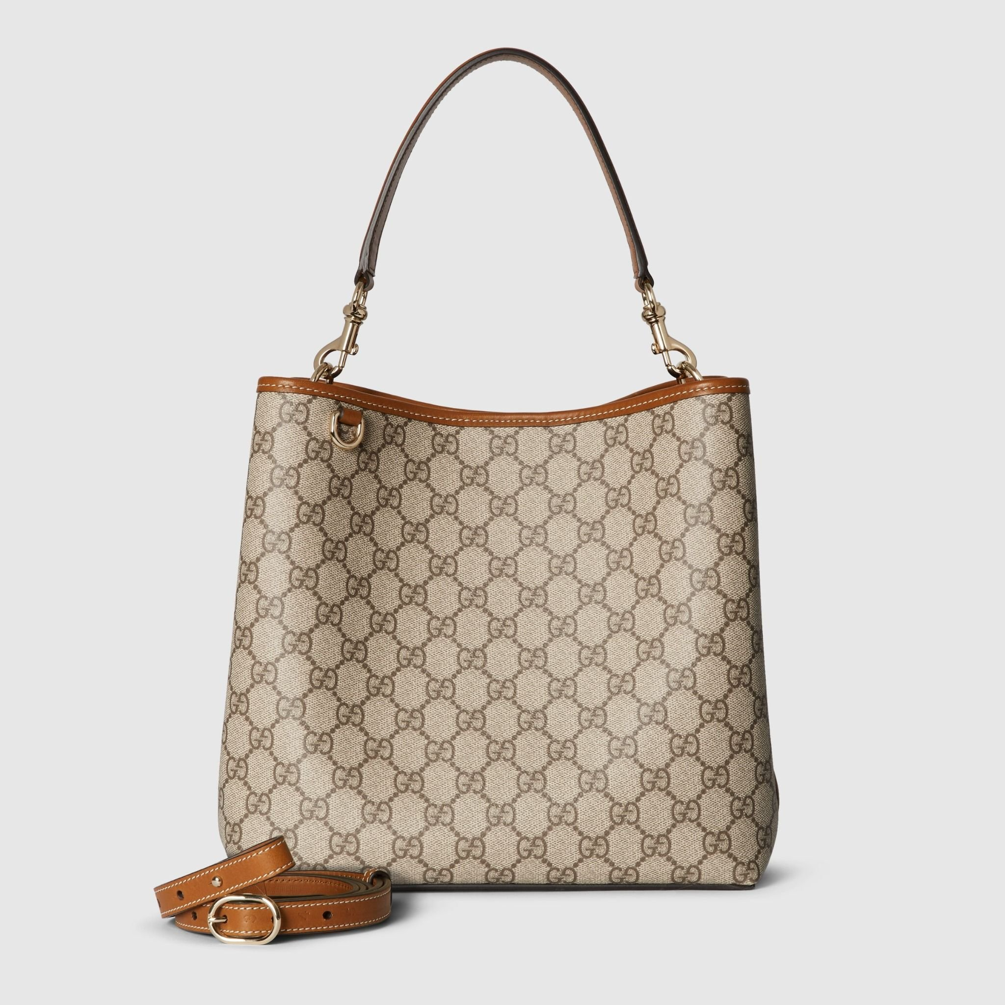 Túi Gucci GG Emblem Small Shoulder Bag 'Beige' 815103-FAD6L-9758 - Ảnh 4