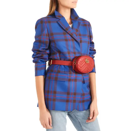 Túi Gucci GG Marmont Matelasse Belt Bag 'Red' 476434-DSVRT-6433 - Ảnh 5