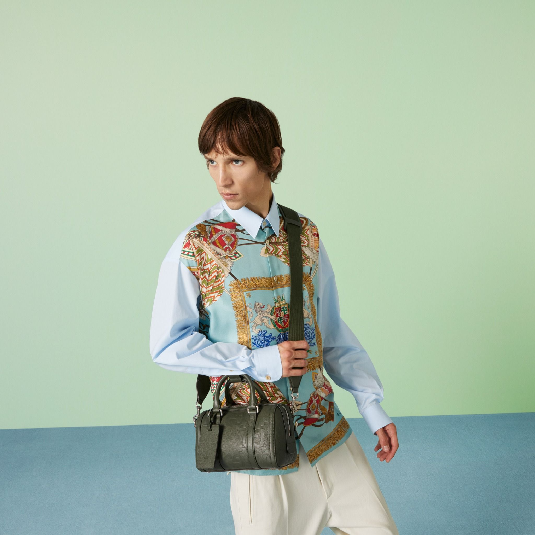 Túi Gucci Jumbo GG Mini Duffle Bag 'Dark Green' 725292-AABY7-3346 - Ảnh 6