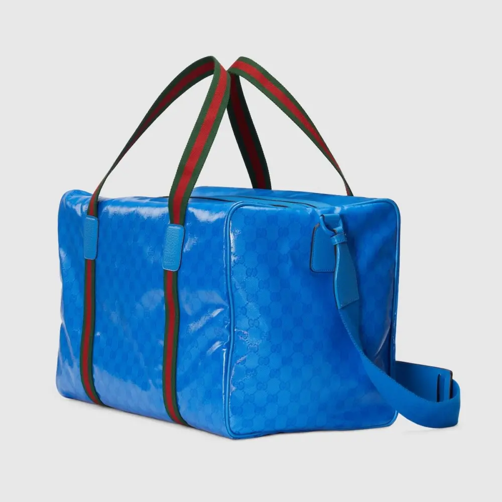 Túi Gucci Large Duffle Bag With Web 'Blue' 758664-FACK6-4353 - Ảnh 6