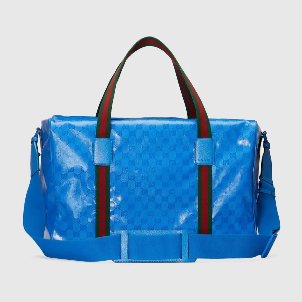 Túi Gucci Large Duffle Bag With Web 'Blue' 758664-FACK6-4353 - Ảnh 4