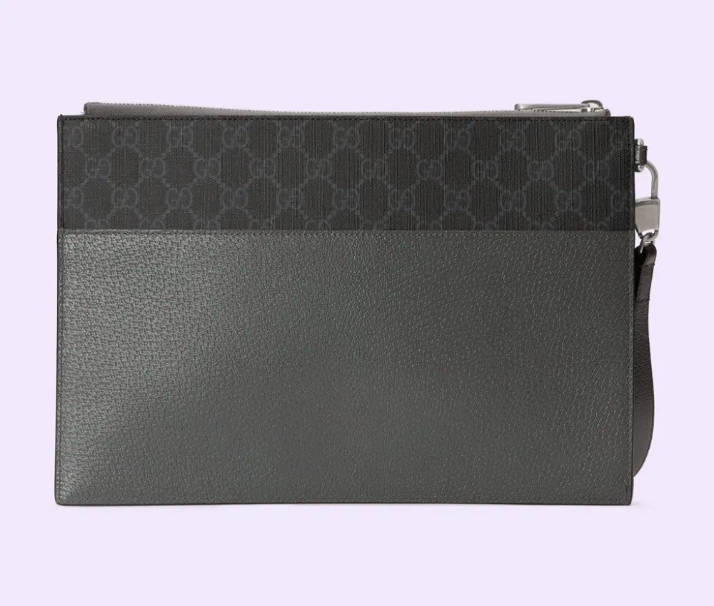 Túi Nam Gucci Pouch With Cut-out Interlocking G 'Black' 723320-K9GSN-1151 - Ảnh 3